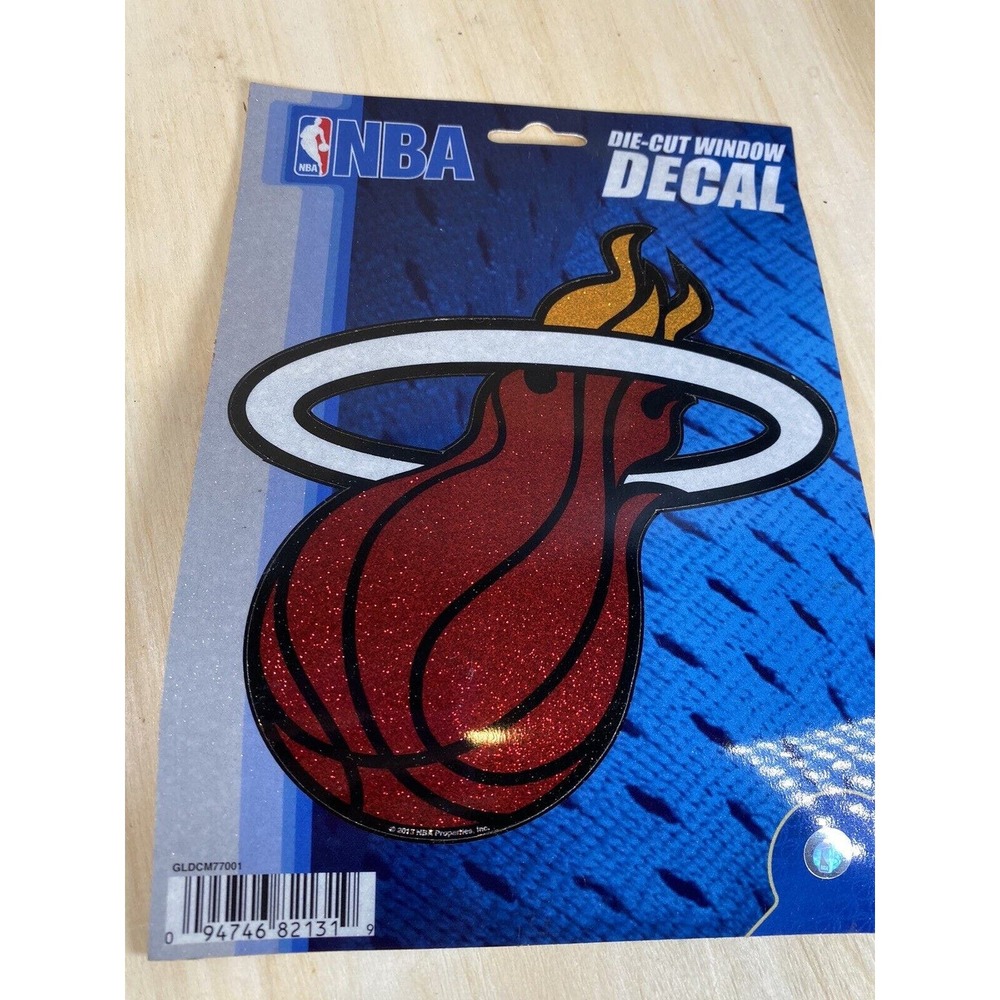 Miami Heat NBA Basketball Glitter Die-Cut Window Decal New in Packaging Licensed